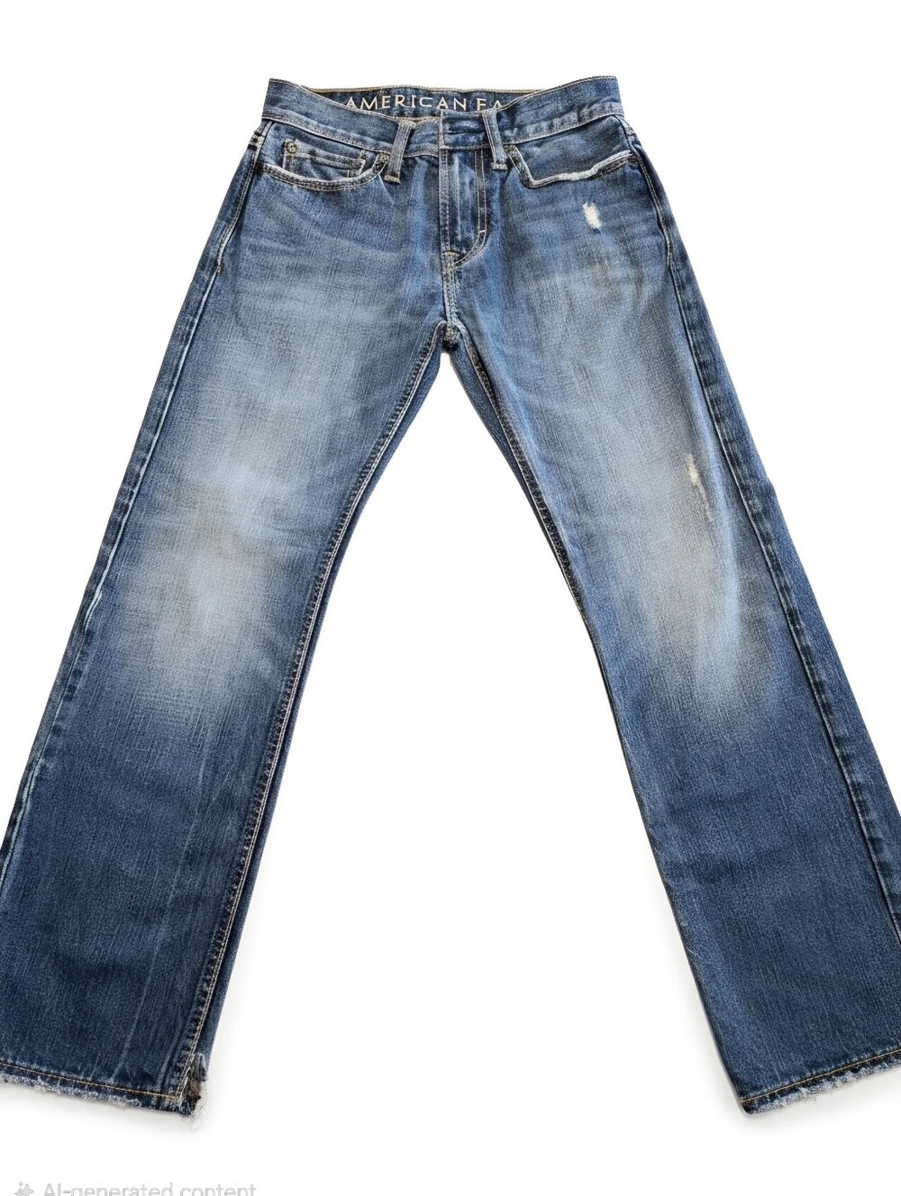 American Eagle Outfitters Men's Faded Blue Straight Jeans